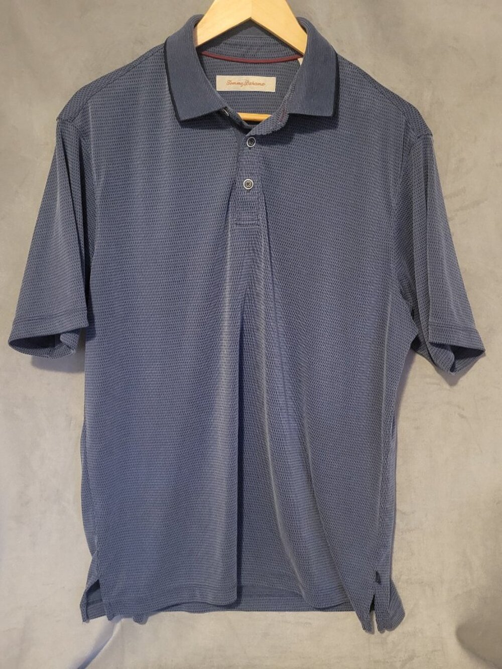 Tommy Bahama Men's M Blue Polo Shirt Short Sleeve Collared Solid Casual
